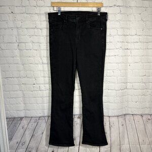 American Eagle Jeans Womens 14 Black High Rise Skinny Kick Bootcut Stretch
